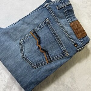 Vintage Lucky Brand Jeans Mens 34 Blue Light Wash Dungaree Straight Leg USA Y2K